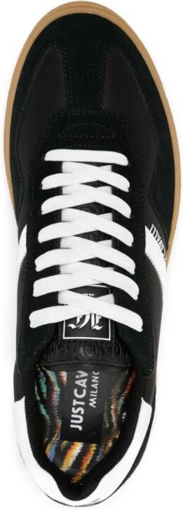 Just Cavalli Suède sneakers met logoprint Zwart