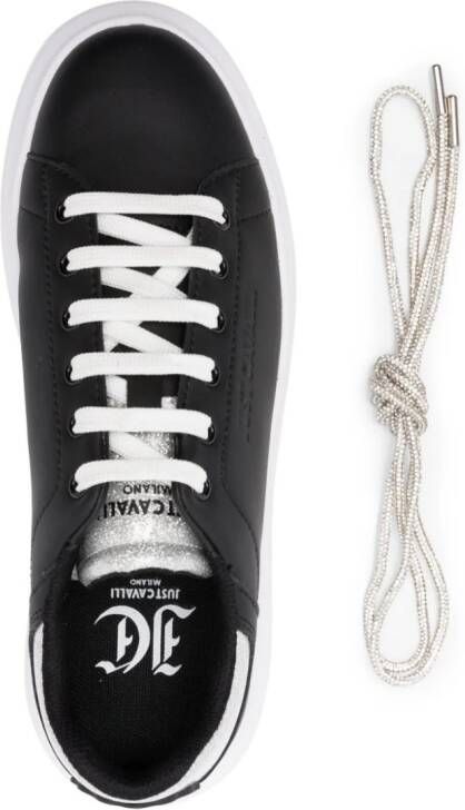 Just Cavalli Vetersneakers met glitter Zwart