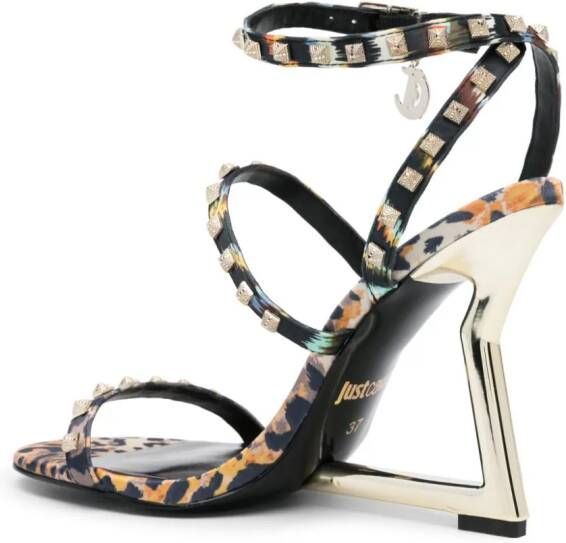Just Cavalli x Kim sandalen met luipaardprint Beige