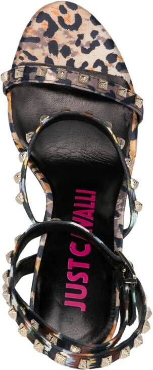 Just Cavalli x Kim sandalen met luipaardprint Beige