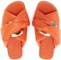 JW Anderson Chain Twist leren slippers Oranje - Thumbnail 4