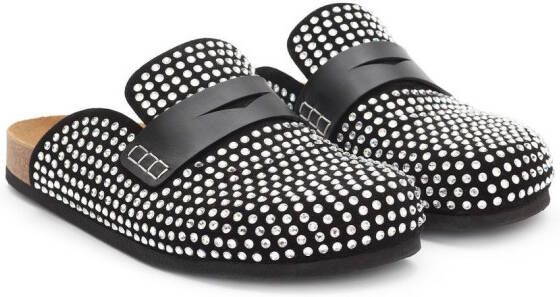JW Anderson Diamond slippers met stras Zwart