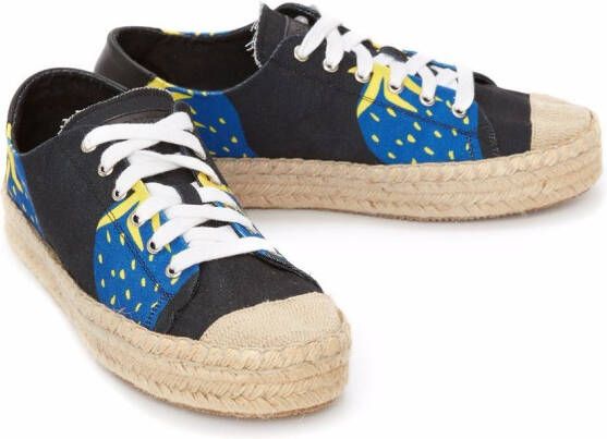 JW Anderson Espadrille sneakers met aardbeiprint Zwart