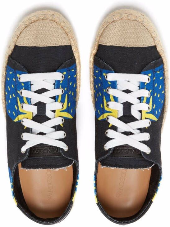 JW Anderson Espadrille sneakers met aardbeiprint Zwart