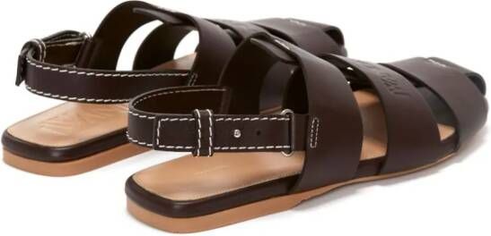 JW Anderson Gekooide leren slingback sandalen Bruin