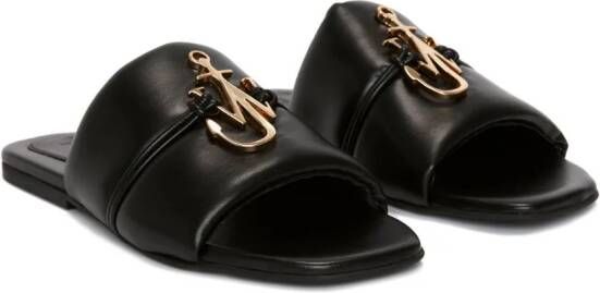 JW Anderson JW Anchor slippers met logoplakkaat Zwart
