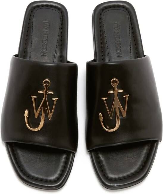 JW Anderson JW Anchor slippers met logoplakkaat Zwart