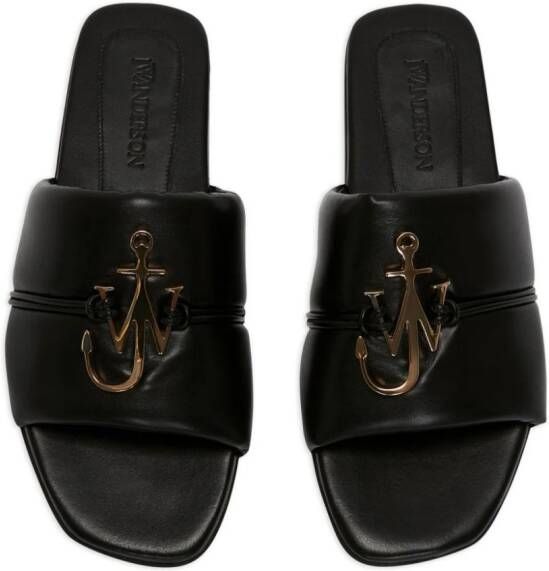 JW Anderson JW Anchor slippers met logoplakkaat Zwart