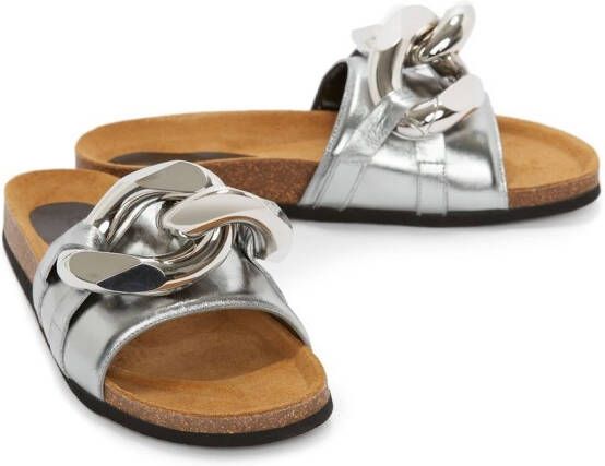 JW Anderson Metallic slippers Grijs