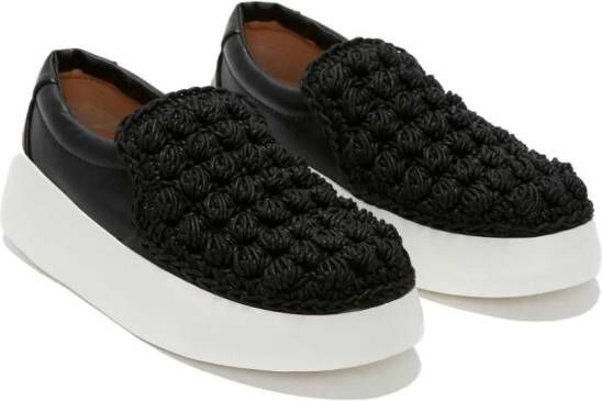 JW Anderson Popcorn leren sneakers Zwart