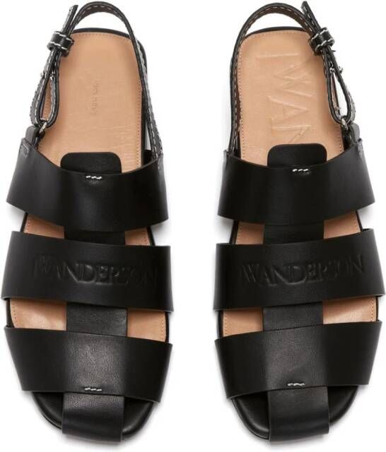 JW Anderson Sandalen met logo-reliëf Zwart