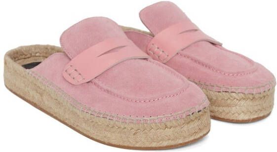 JW Anderson Suède espadrille loafers Roze