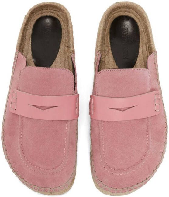 JW Anderson Suède espadrille loafers Roze