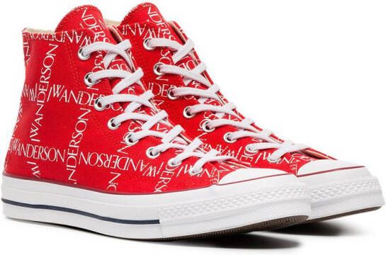 JW Anderson x Red Logo Print Sneakers Rood