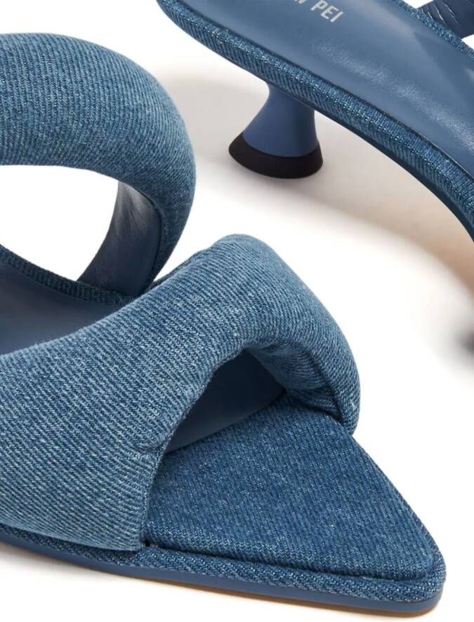 JW Pei Gewatteerde denim muiltjes Blauw