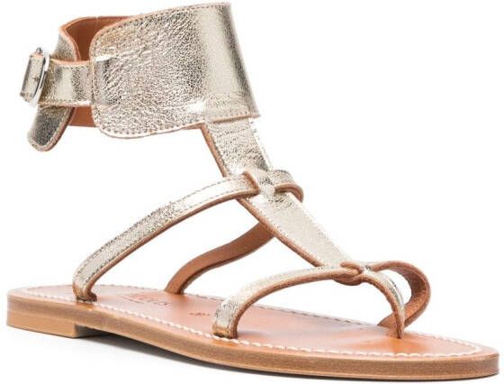 K. Jacques Leren sandalen Goud