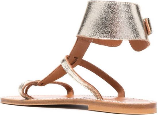 K. Jacques Leren sandalen Goud