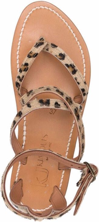 K. Jacques Epicure sandalen met luipaardprint Beige