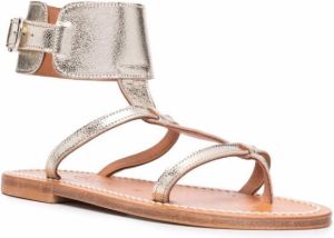 K. Jacques Gladiator leren sandalen Goud