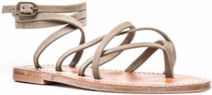 K. Jacques Leren sandalen Groen