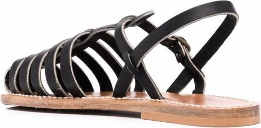 K. Jacques Leren sandalen Zwart