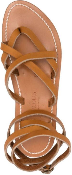 K. Jacques Zeno leren sandalen Bruin