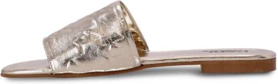 Karl Lagerfeld Brio leren slippers Goud