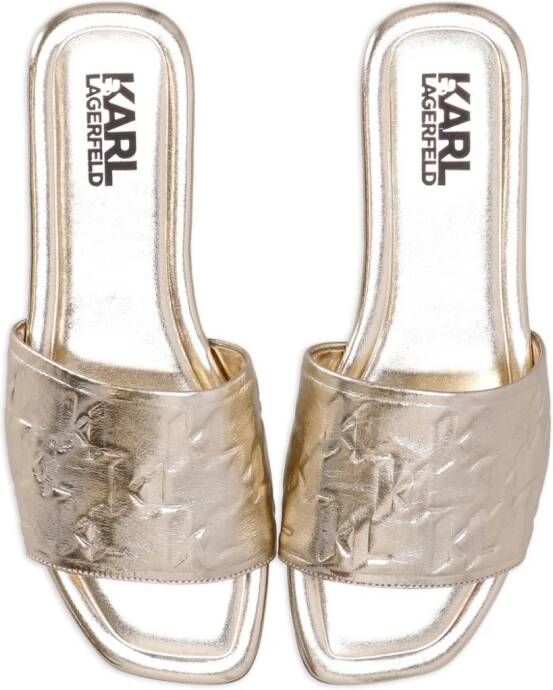 Karl Lagerfeld Brio leren slippers Goud