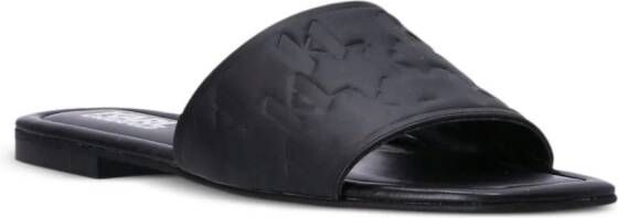 Karl Lagerfeld Brio leren slippers Zwart