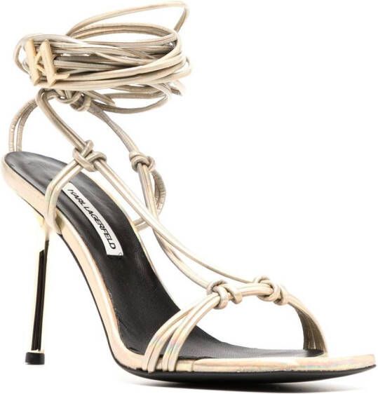 Karl Lagerfeld Gala glanzende sandalen Goud