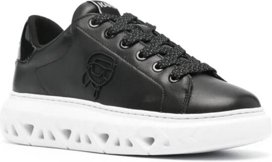 Karl Lagerfeld Ikonik Karl leren sneakers Zwart