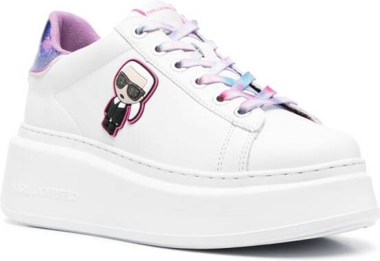 Karl Lagerfeld Ikonik Karl leren sneakers Wit