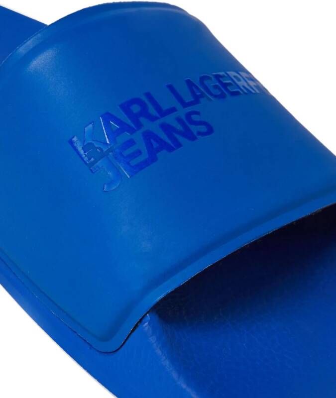 Karl Lagerfeld Jeans Slippers met logoprint Blauw