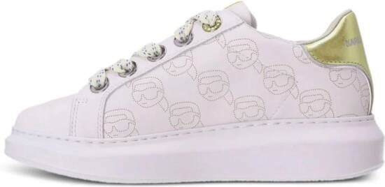 Karl Lagerfeld Kapri NFT leren sneakers met monogram Wit