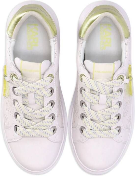 Karl Lagerfeld Kapri NFT leren sneakers met monogram Wit