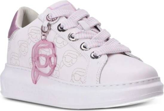 Karl Lagerfeld Kapri NFT leren sneakers met monogram Roze