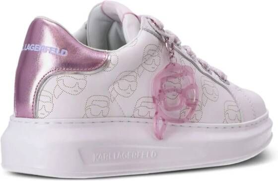 Karl Lagerfeld Kapri NFT leren sneakers met monogram Roze