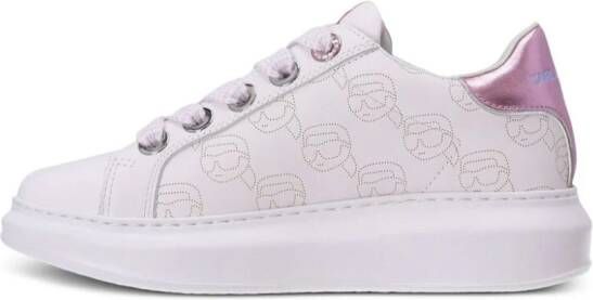 Karl Lagerfeld Kapri NFT leren sneakers met monogram Roze