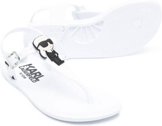 Karl Lagerfeld Kids Glanzende sandalen Wit
