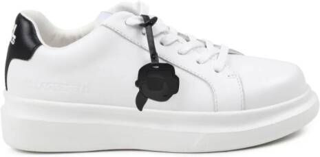 Karl Lagerfeld Kids Leren sneakers met logoprint Wit