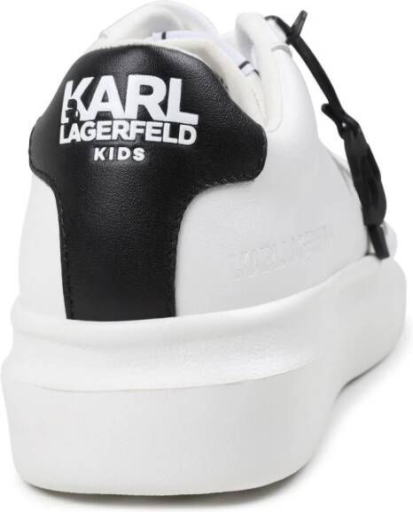 Karl Lagerfeld Kids Leren sneakers met logoprint Wit