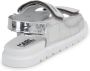 Karl Lagerfeld Kids Metallic sandalen met logoprint Grijs - Thumbnail 3