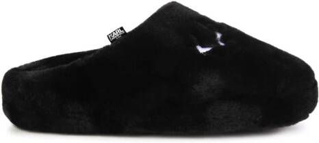 Karl Lagerfeld Kids Slippers met geborduurd logo Zwart