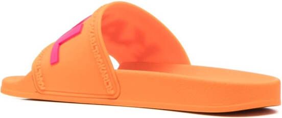 Karl Lagerfeld Kondo badslippers met logoprint Oranje