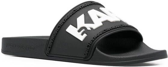Karl Lagerfeld Kondo badslippers met logoprint Zwart