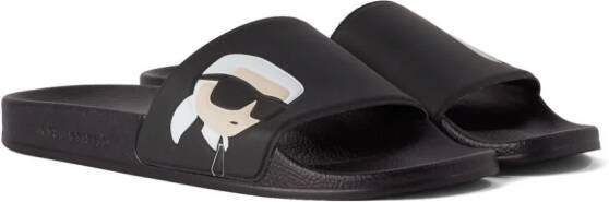 Karl Lagerfeld Ikon NFT badslippers Zwart