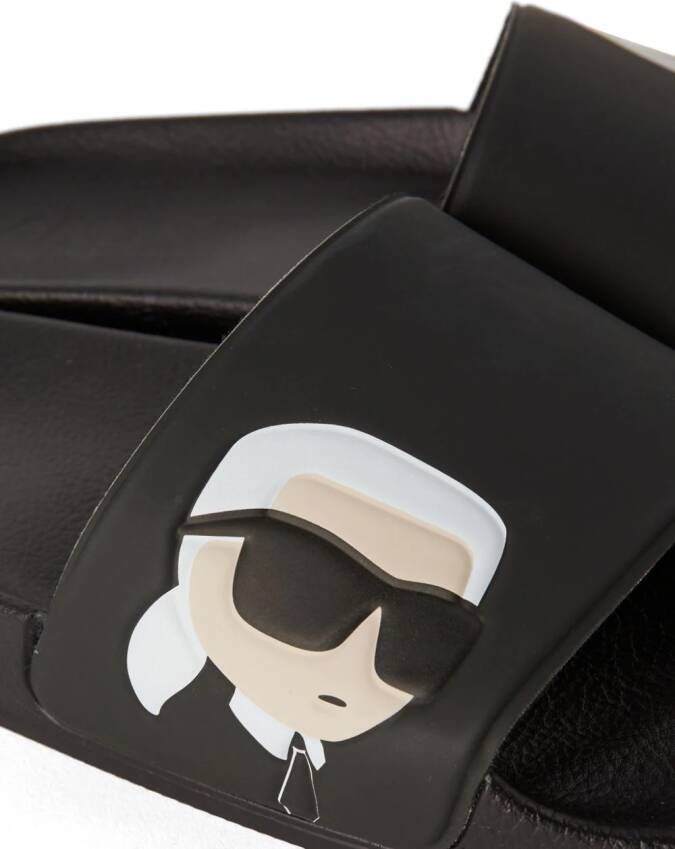 Karl Lagerfeld Ikon NFT badslippers Zwart