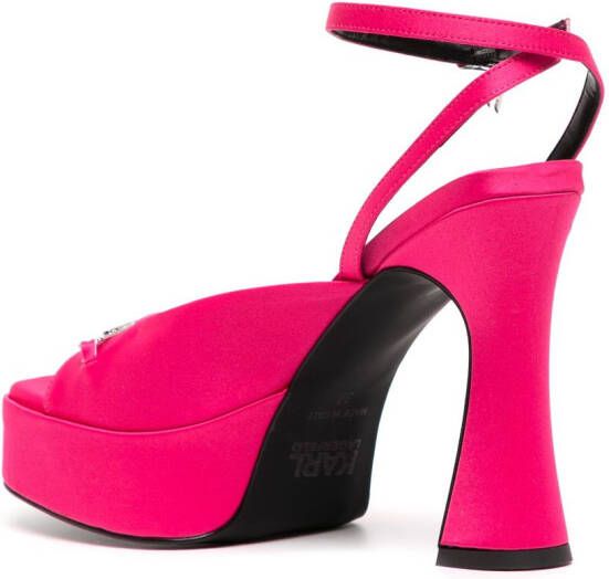 Karl Lagerfeld Lazula sandalen met gegraveerd logo Roze