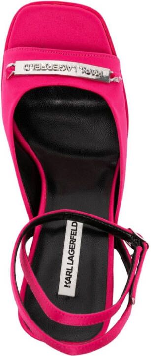 Karl Lagerfeld Lazula sandalen met gegraveerd logo Roze