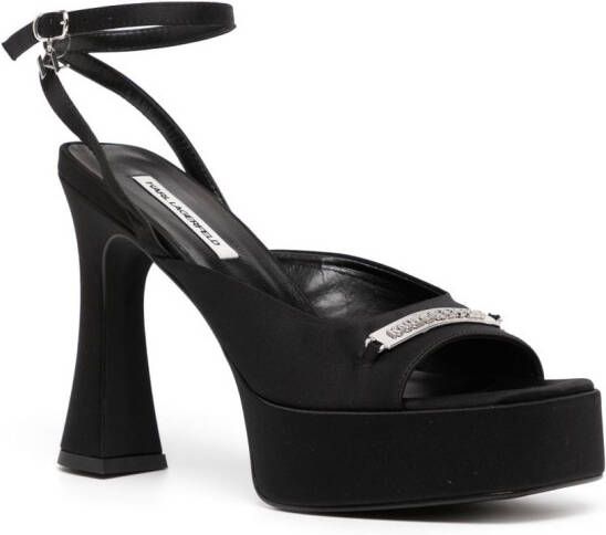 Karl Lagerfeld Lazula sandalen met gegraveerd logo Zwart